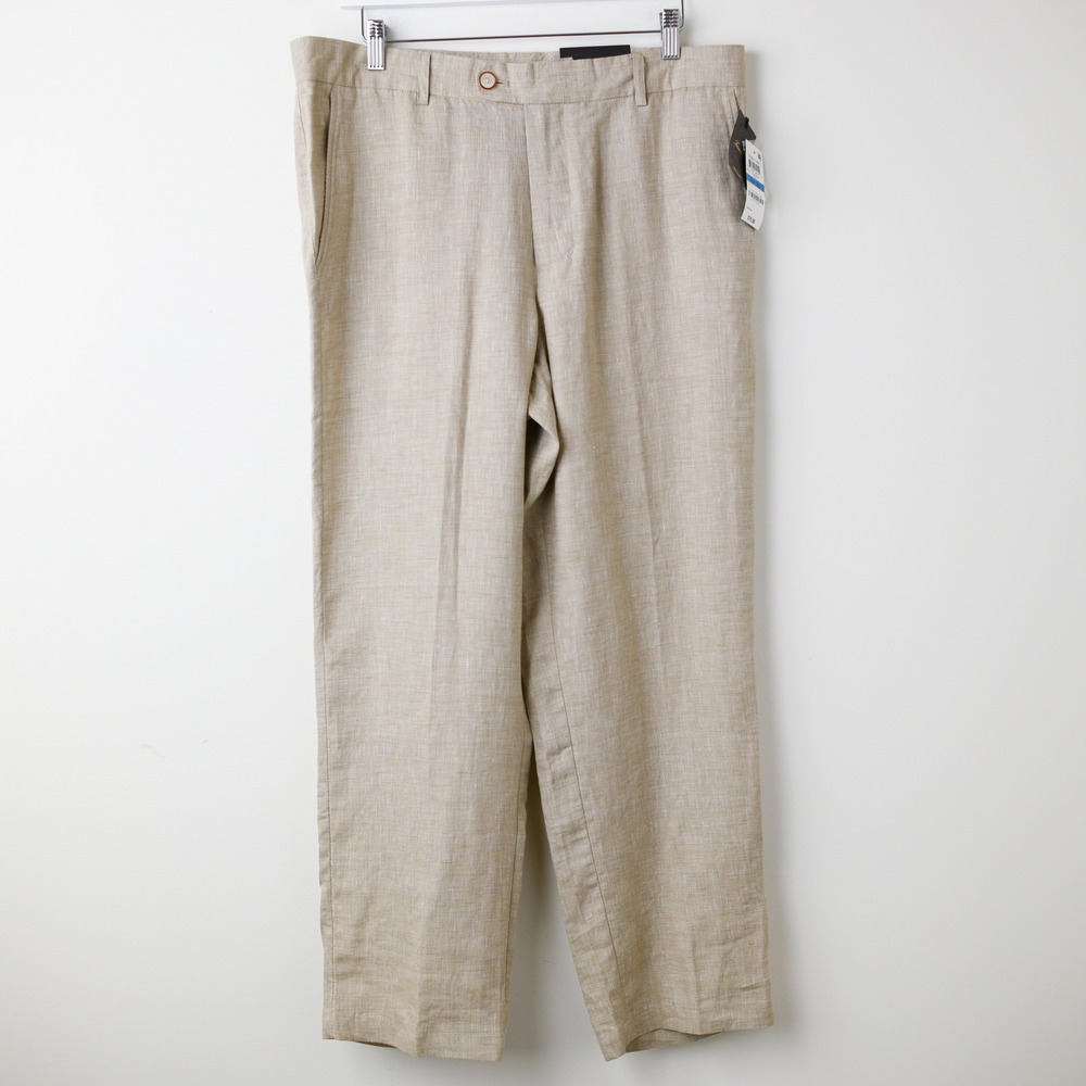 Tasso Elba 100% Linen Pants Mens 36x30 Linen Beach Summer Casual Trousers NWT